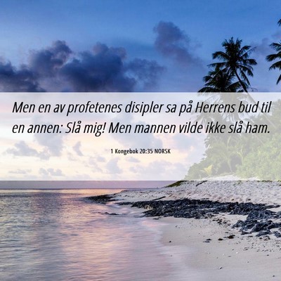 Picture 06 - 1 Kongebok 20:35 NORSK - Men en av profetenes disipler sa på Herrens bud - Bible Verse Picture