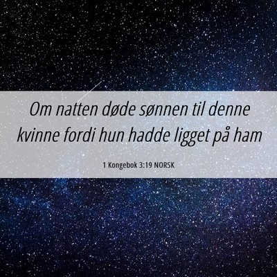 Picture 06 - 1 Kongebok 3:19 NORSK - Om natten døde sønnen til denne kvinne fordi - Bible Verse Picture