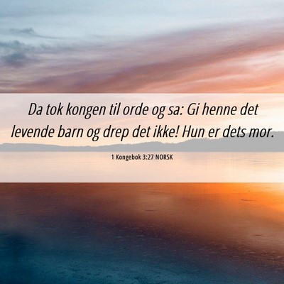 Picture 06 - 1 Kongebok 3:27 NORSK - Da tok kongen til orde og sa: Gi henne det - Bible Verse Picture