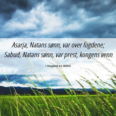 Picture 06 - 1 Kongebok 4:5 NORSK - Asarja, Natans sønn, var over fogdene; Sabud, - Bible Verse Picture