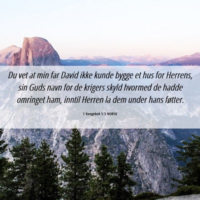 Picture 06 - 1 Kongebok 5:3 NORSK - Du vet at min far David ikke kunde bygge et hus - Bible Verse Picture