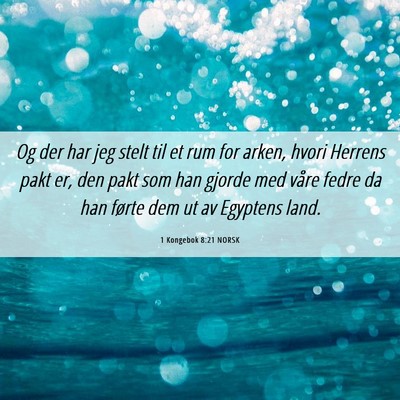Picture 06 - 1 Kongebok 8:21 NORSK - Og der har jeg stelt til et rum for arken, hvori - Bible Verse Picture