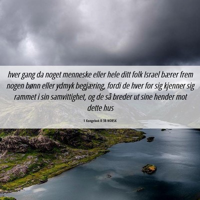 Picture 06 - 1 Kongebok 8:38 NORSK - hver gang da noget menneske eller hele ditt folk - Bible Verse Picture