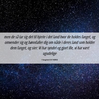 Picture 06 - 1 Kongebok 8:47 NORSK - men de så tar sig det til hjerte i det land hvor - Bible Verse Picture