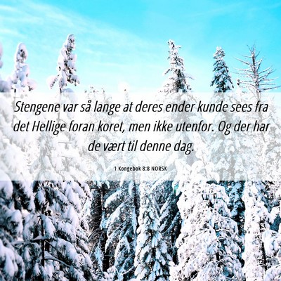 Picture 06 - 1 Kongebok 8:8 NORSK - Stengene var så lange at deres ender kunde sees - Bible Verse Picture