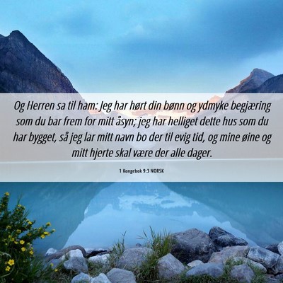 Picture 06 - 1 Kongebok 9:3 NORSK - Og Herren sa til ham: Jeg har hørt din bønn og - Bible Verse Picture