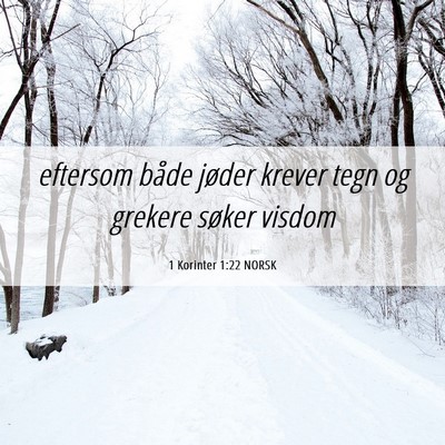 Picture 06 - 1 Korinter 1:22 NORSK - eftersom både jøder krever tegn og grekere - Bible Verse Picture