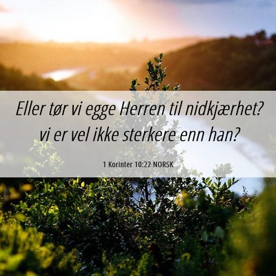 Picture 06 - 1 Korinter 10:22 NORSK - Eller tør vi egge Herren til nidkjærhet? vi er - Bible Verse Picture