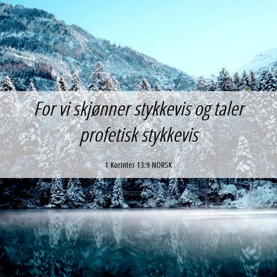 Picture 06 - 1 Korinter 13:9 NORSK - For vi skjønner stykkevis og taler profetisk - Bible Verse Picture