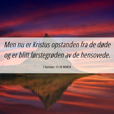 Picture 06 - 1 Korinter 15:20 NORSK - Men nu er Kristus opstanden fra de døde og er - Bible Verse Picture