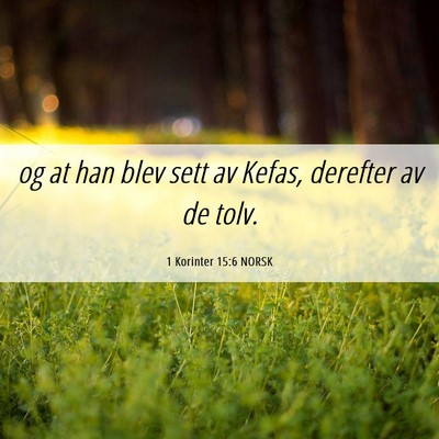 Picture 06 - 1 Korinter 15:6 NORSK - og at han blev sett av Kefas, derefter av de - Bible Verse Picture