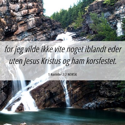 Picture 06 - 1 Korinter 2:2 NORSK - for jeg vilde ikke vite noget iblandt eder uten - Bible Verse Picture