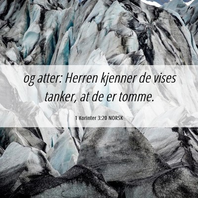 Picture 06 - 1 Korinter 3:20 NORSK - og atter: Herren kjenner de vises tanker, at de - Bible Verse Picture