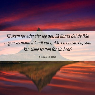 Picture 06 - 1 Korinter 6:5 NORSK - Til skam for eder sier jeg det. Så finnes det da - Bible Verse Picture