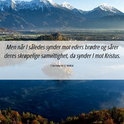 Picture 06 - 1 Korinter 8:12 NORSK - Men når I således synder mot eders brødre og - Bible Verse Picture