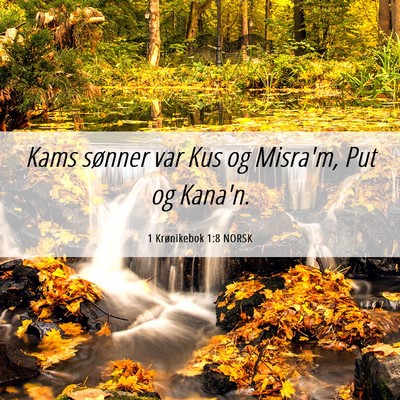 Picture 06 - 1 Krønikebok 1:8 NORSK - Kams sønner var Kus og Misra'm, Put og - Bible Verse Picture