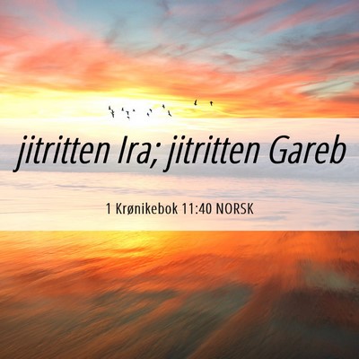 Picture 06 - 1 Krønikebok 11:40 NORSK - jitritten Ira; jitritten - Bible Verse Picture