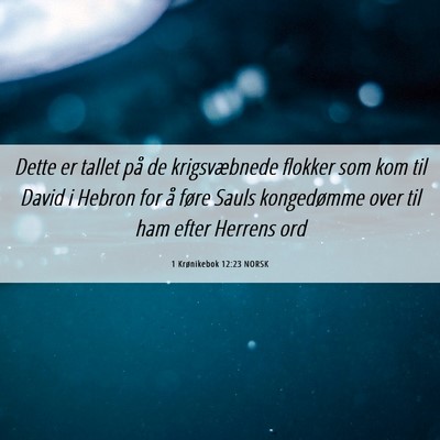 Picture 06 - 1 Krønikebok 12:23 NORSK - Dette er tallet på de krigsvæbnede flokker som - Bible Verse Picture