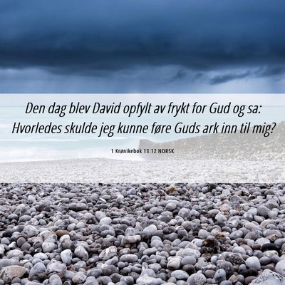 Picture 06 - 1 Krønikebok 13:12 NORSK - Den dag blev David opfylt av frykt for Gud og sa: - Bible Verse Picture
