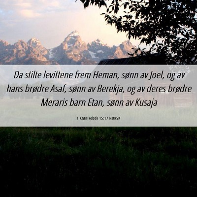 Picture 06 - 1 Krønikebok 15:17 NORSK - Da stilte levittene frem Heman, sønn av Joel, og - Bible Verse Picture