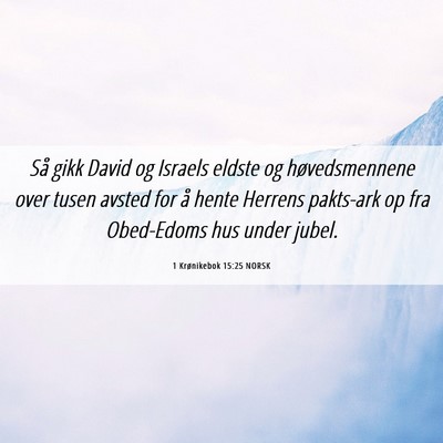 Picture 06 - 1 Krønikebok 15:25 NORSK - Så gikk David og Israels eldste og - Bible Verse Picture