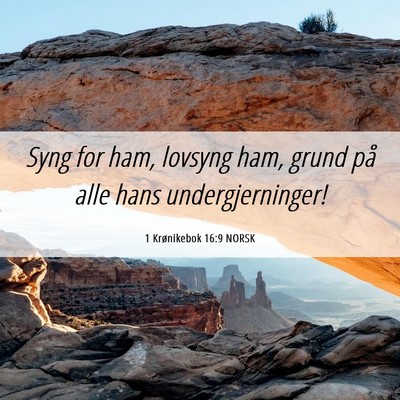 Picture 06 - 1 Krønikebok 16:9 NORSK - Syng for ham, lovsyng ham, grund på alle hans - Bible Verse Picture
