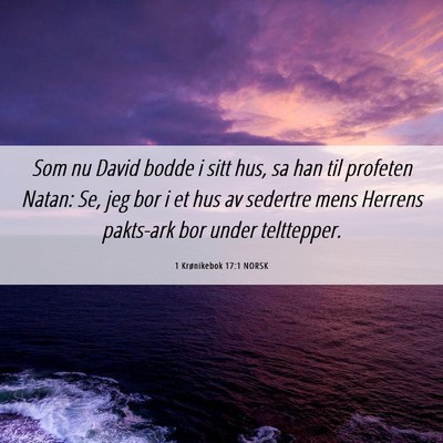 Picture 06 - 1 Krønikebok 17:1 NORSK - Som nu David bodde i sitt hus, sa han til - Bible Verse Picture