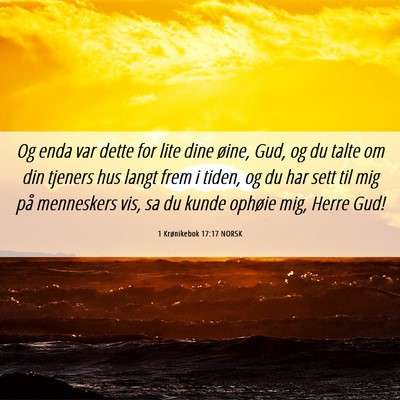 Picture 06 - 1 Krønikebok 17:17 NORSK - Og enda var dette for lite dine øine, Gud, og du - Bible Verse Picture