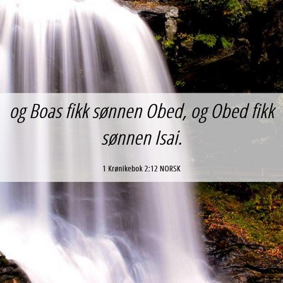 Picture 06 - 1 Krønikebok 2:12 NORSK - og Boas fikk sønnen Obed, og Obed fikk sønnen - Bible Verse Picture