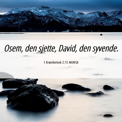 Picture 06 - 1 Krønikebok 2:15 NORSK - Osem, den sjette, David, den - Bible Verse Picture