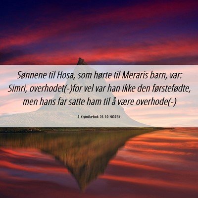 Picture 06 - 1 Krønikebok 26:10 NORSK - Sønnene til Hosa, som hørte til Meraris barn, - Bible Verse Picture