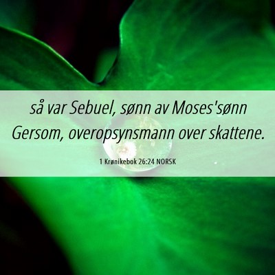 Picture 06 - 1 Krønikebok 26:24 NORSK - så var Sebuel, sønn av Moses'sønn Gersom, - Bible Verse Picture