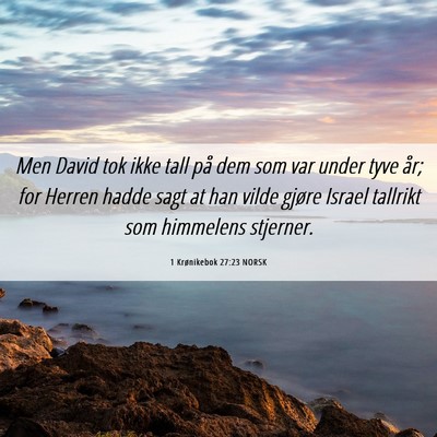 Picture 06 - 1 Krønikebok 27:23 NORSK - Men David tok ikke tall på dem som var under - Bible Verse Picture