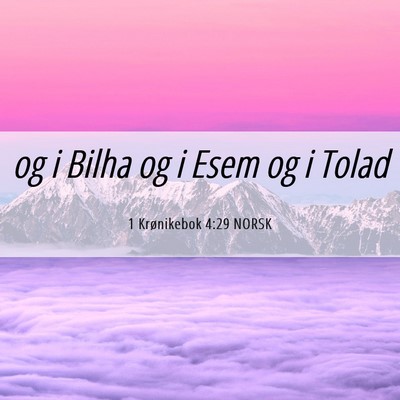 Picture 06 - 1 Krønikebok 4:29 NORSK - og i Bilha og i Esem og i - Bible Verse Picture