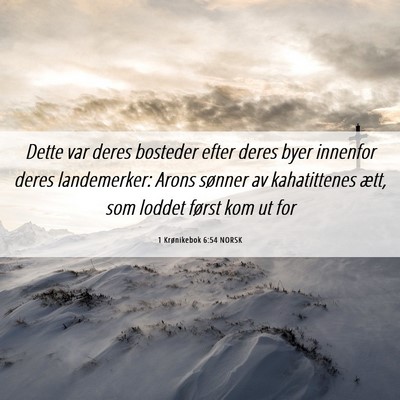 Picture 06 - 1 Krønikebok 6:54 NORSK - Dette var deres bosteder efter deres byer - Bible Verse Picture