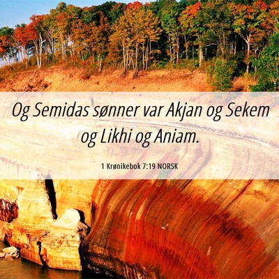 Picture 06 - 1 Krønikebok 7:19 NORSK - Og Semidas sønner var Akjan og Sekem og Likhi og - Bible Verse Picture