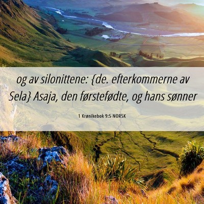 Picture 06 - 1 Krønikebok 9:5 NORSK - og av silonittene: {de. efterkommerne av Sela} - Bible Verse Picture