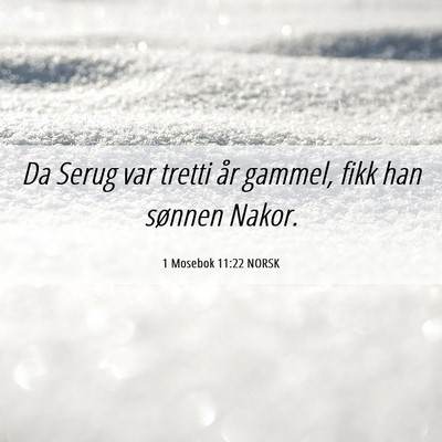 Picture 06 - 1 Mosebok 11:22 NORSK - Da Serug var tretti år gammel, fikk han sønnen - Bible Verse Picture