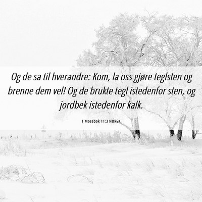 Picture 06 - 1 Mosebok 11:3 NORSK - Og de sa til hverandre: Kom, la oss gjøre - Bible Verse Picture
