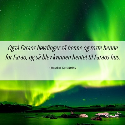 Picture 06 - 1 Mosebok 12:15 NORSK - Også Faraos høvdinger så henne og roste henne - Bible Verse Picture