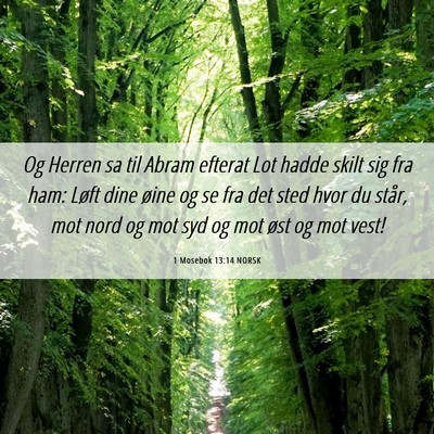 Picture 06 - 1 Mosebok 13:14 NORSK - Og Herren sa til Abram efterat Lot hadde skilt - Bible Verse Picture