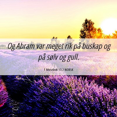 Picture 06 - 1 Mosebok 13:2 NORSK - Og Abram var meget rik på buskap og på sølv og - Bible Verse Picture