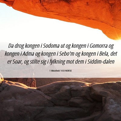 Picture 06 - 1 Mosebok 14:8 NORSK - Da drog kongen i Sodoma ut og kongen i Gomorra og - Bible Verse Picture