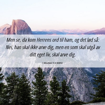 Picture 06 - 1 Mosebok 15:4 NORSK - Men se, da kom Herrens ord til ham, og det lød - Bible Verse Picture