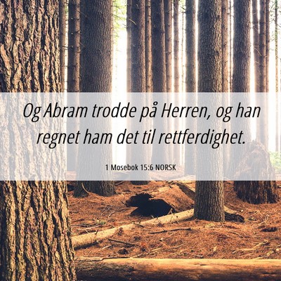 Picture 06 - 1 Mosebok 15:6 NORSK - Og Abram trodde på Herren, og han regnet ham det - Bible Verse Picture