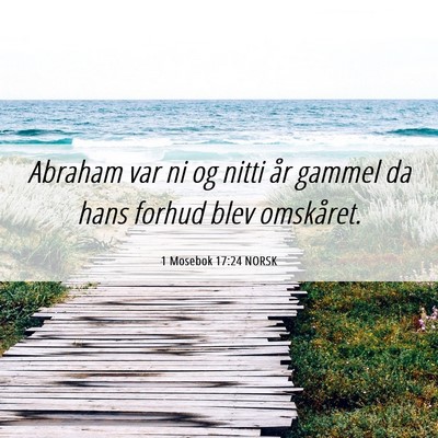 Picture 06 - 1 Mosebok 17:24 NORSK - Abraham var ni og nitti år gammel da hans forhud - Bible Verse Picture