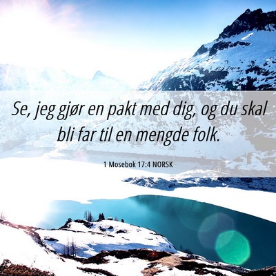 Picture 06 - 1 Mosebok 17:4 NORSK - Se, jeg gjør en pakt med dig, og du skal bli far - Bible Verse Picture