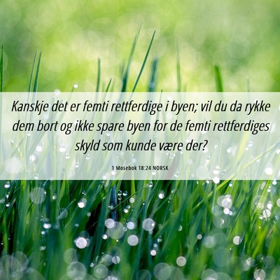 Picture 06 - 1 Mosebok 18:24 NORSK - Kanskje det er femti rettferdige i byen; vil du - Bible Verse Picture