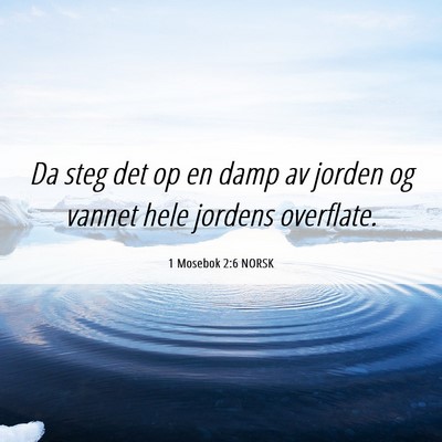 Picture 06 - 1 Mosebok 2:6 NORSK - Da steg det op en damp av jorden og vannet hele - Bible Verse Picture