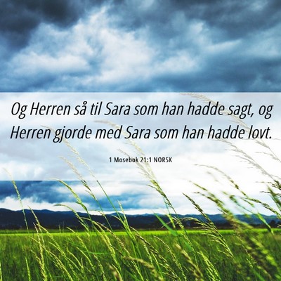 Picture 06 - 1 Mosebok 21:1 NORSK - Og Herren så til Sara som han hadde sagt, og - Bible Verse Picture